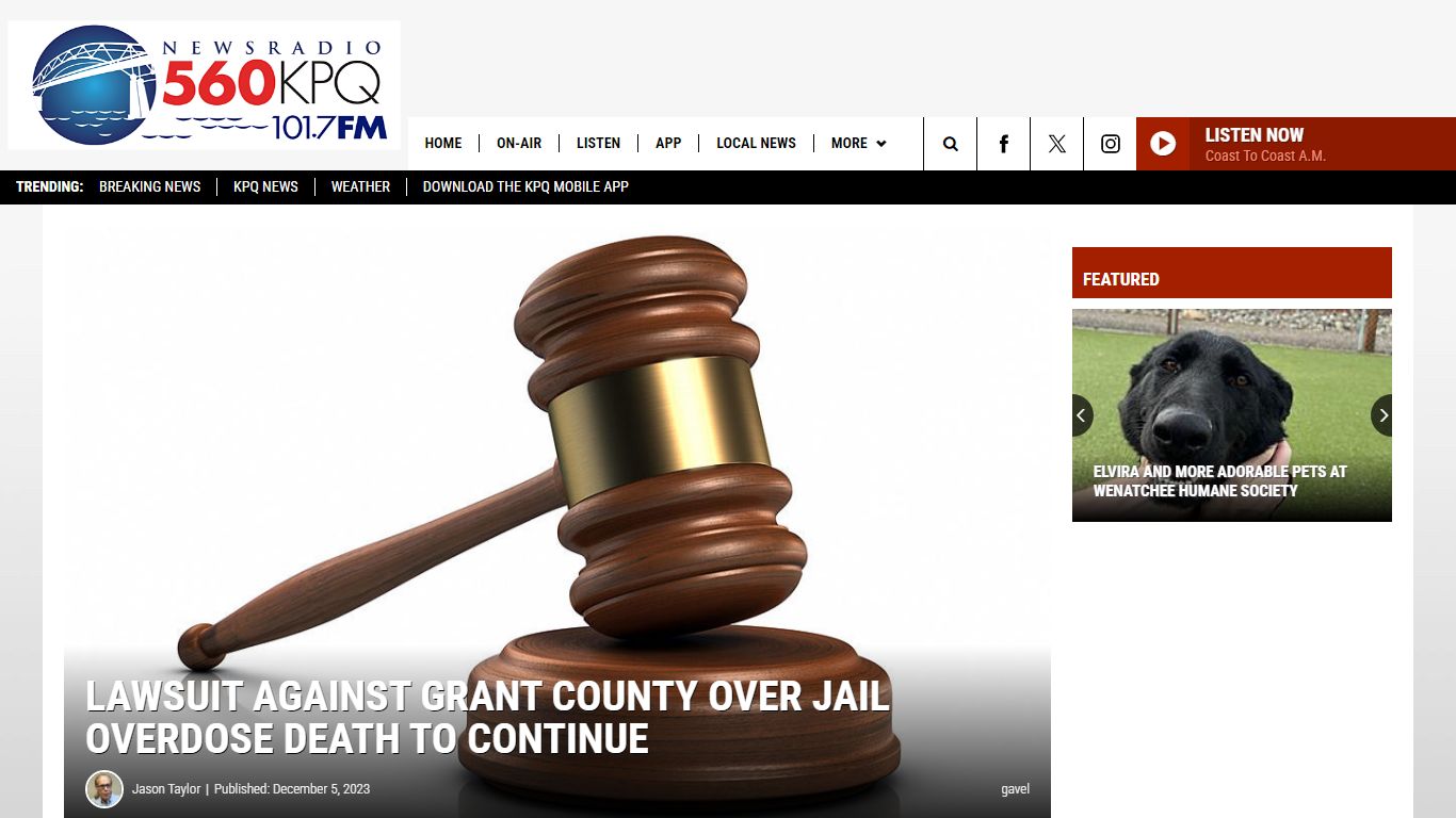 Lawsuit Against Grant County Over Jail Overdose Death to Continue