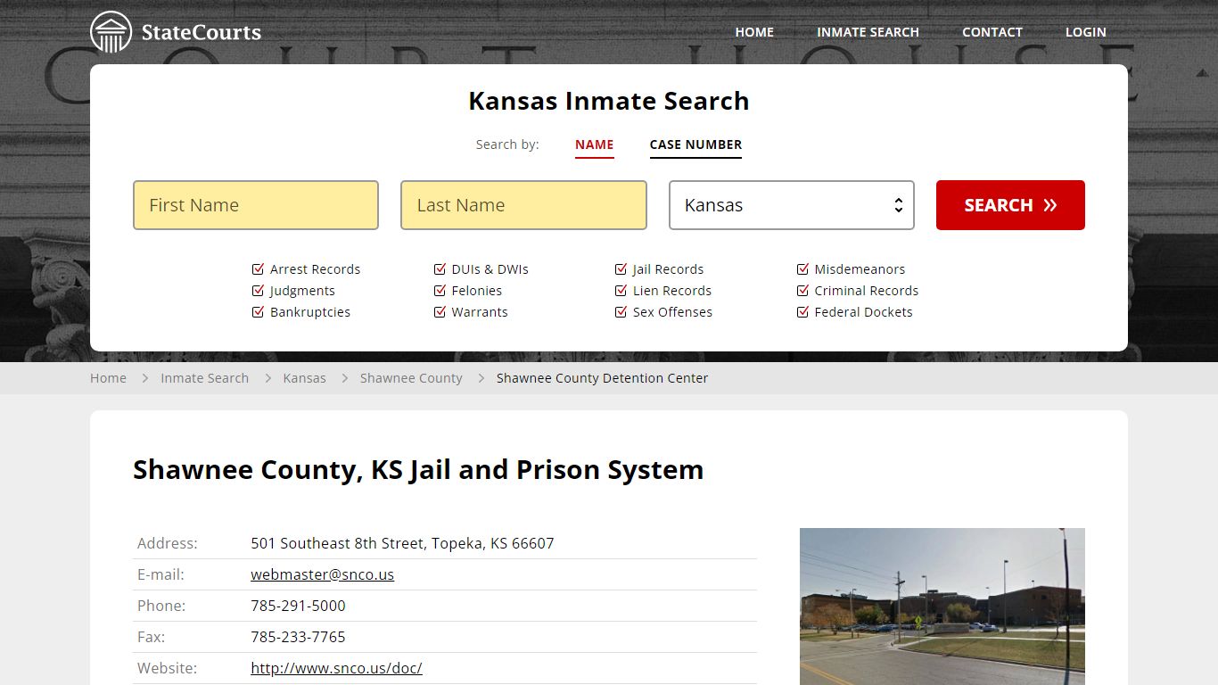 Shawnee County Detention Center Inmate Records Search, Kansas - StateCourts
